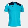 Pánské tričko JOMA TOLEDO SHORT SLEEVE T-SHIRT FLUOR TURQUOISE-NAVY - foto 0