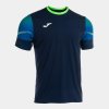 Pánské tričko JOMA ELITE XI SHORT SLEEVE T-SHIRT NAVY FLUOR GREEN - foto 0