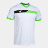 Pánské tričko JOMA COURT SHORT SLEEVE T-SHIRT WHITE FLUOR GREEN BLACK