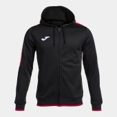 Pánská mikina JOMA OLIMPIADA ZIP-UP HOODIE BLACK RED