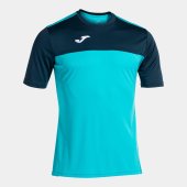 Pánské tričko JOMA WINNER SHORT SLEEVE T-SHIRT FLUOR TURQUOISE-NAVY