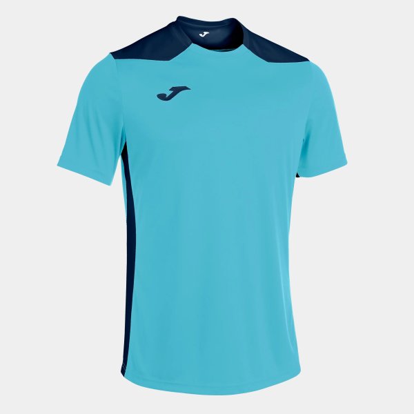 Pánské tričko JOMA CHAMPIONSHIP VI SHORT SLEEVE T-SHIRT FLUOR TURQUOISE-NAVY - foto 0