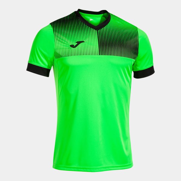 Pánské tričko JOMA SUPERNOVA IV SHORT SLEEVE T-SHIRT FLUOR GREEN BLACK - foto 0