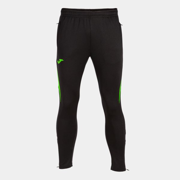 Pánské tepláky JOMA CHAMPIONSHIP VII LONG PANTS BLACK FLUOR GREEN - foto 0
