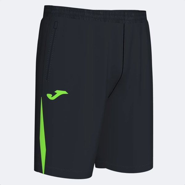 Pánské šortky JOMA CHAMPIONSHIP VII BERMUDA BLACK FLUOR GREEN - foto 0