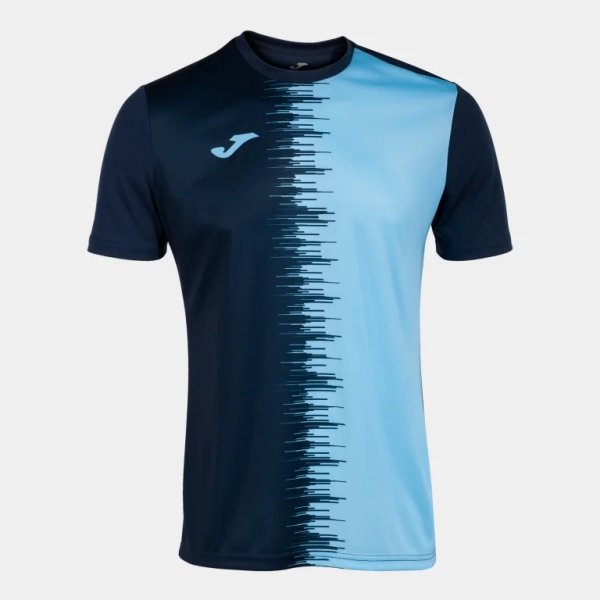 Pánský dres JOMA CITY II SHORT SLEEVE T-SHIRT NAVY SKY BLUE - foto 3