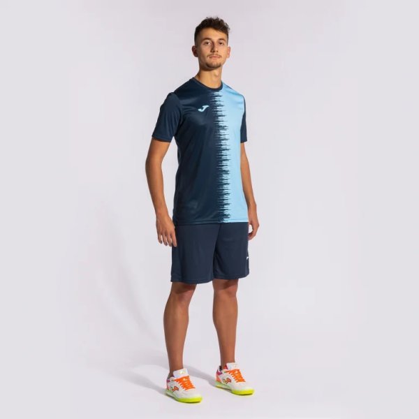 Pánský dres JOMA CITY II SHORT SLEEVE T-SHIRT NAVY SKY BLUE - foto 7