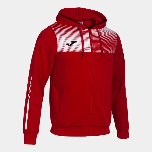 Pánská mikina JOMA SUPERNOVA IV ZIP-UP HOODIE RED WHITE - foto 0