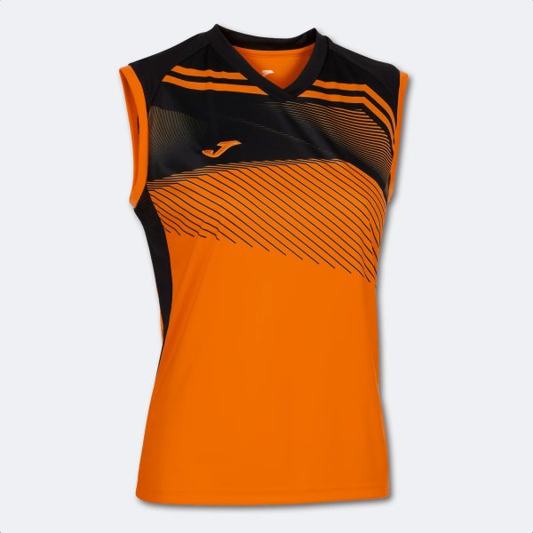 Dámský dres JOMA SUPERNOVA II T-SHIRT ORANGE-BLACK SLEEVELESS - foto 0