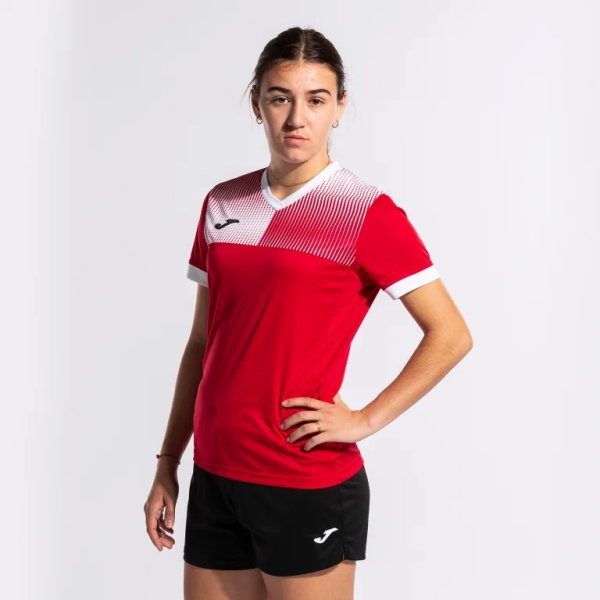 Dámské tričko JOMA SUPERNOVA IV SHORT SLEEVE T-SHIRT RED WHITE - foto 4