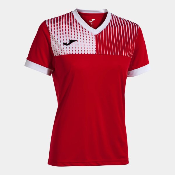 Dámské tričko JOMA SUPERNOVA IV SHORT SLEEVE T-SHIRT RED WHITE - foto 0