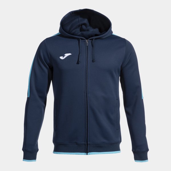Pánská mikina JOMA OLIMPIADA ZIP-UP HOODIE NAVY FLUOR TURQUOISE - foto 0