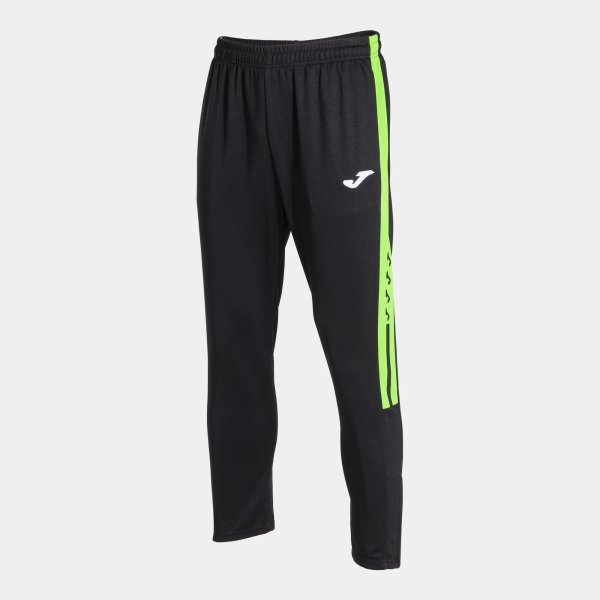 Pánské tepláky JOMA OLIMPIADA LONG PANTS BLACK FLUOR GREEN - foto 0