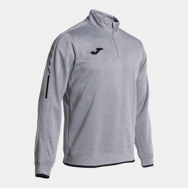 Pánská mikina JOMA OLIMPIADA SWEATSHIRT MELANGE GREY BLACK - foto 0