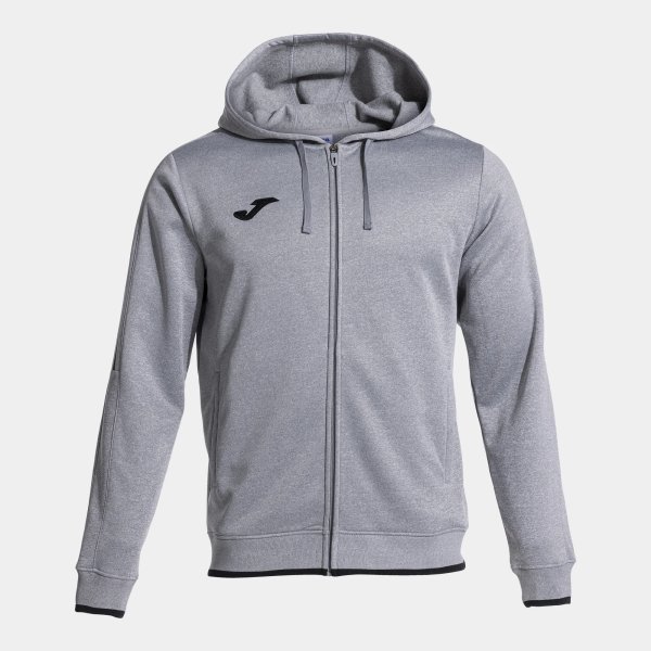 Pánská mikina JOMA OLIMPIADA ZIP-UP HOODIE MELANGE GREY BLACK - foto 0