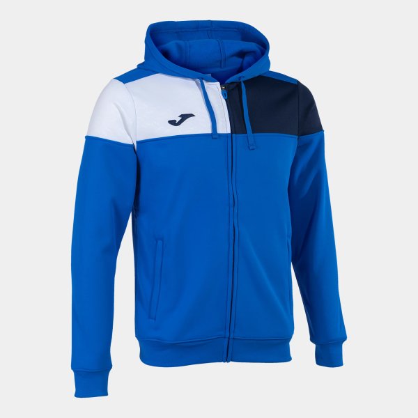 Pánská mikina JOMA CREW V ZIP-UP HOODIE ROYAL NAVY WHITE - foto 0