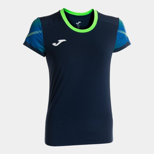 Dámské tričko JOMA ELITE XI SHORT SLEEVE T-SHIRT NAVY FLUOR GREEN - foto 0