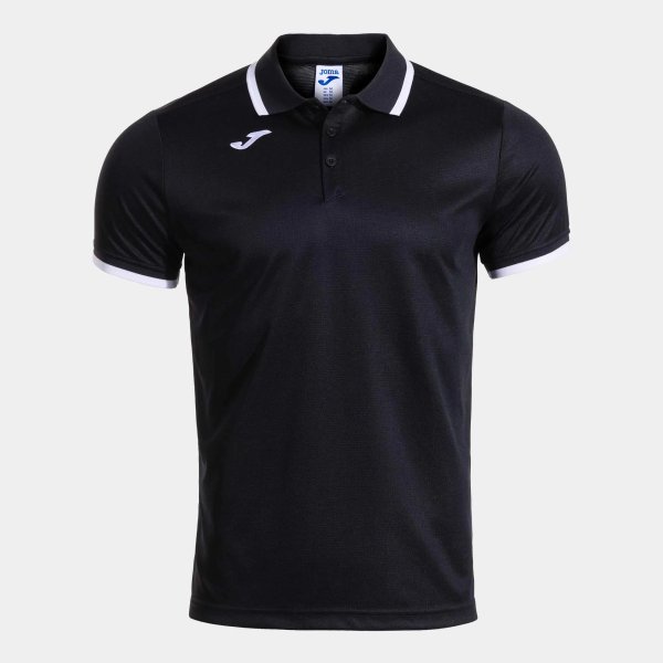 Pánské polo tričko JOMA COMBI PREMIUM SHORT SLEEVE POLO BLACK WHITE - foto 0