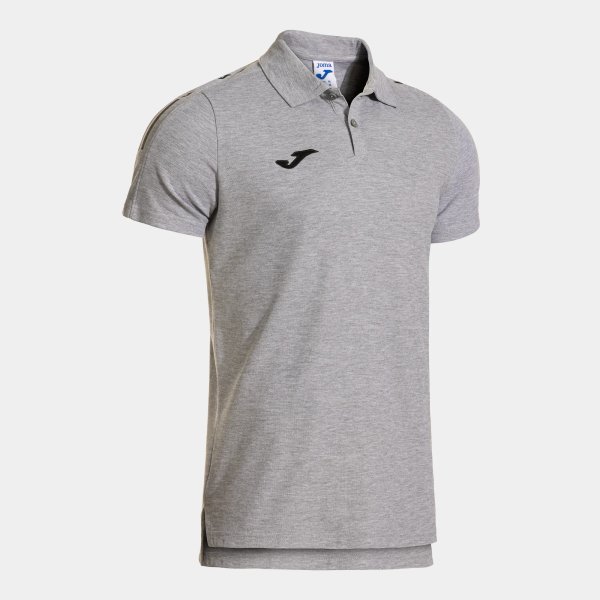 Pánské polo tričko JOMA OLIMPIADA SHORT SLEEVE POLO MELANGE GRAY - foto 0